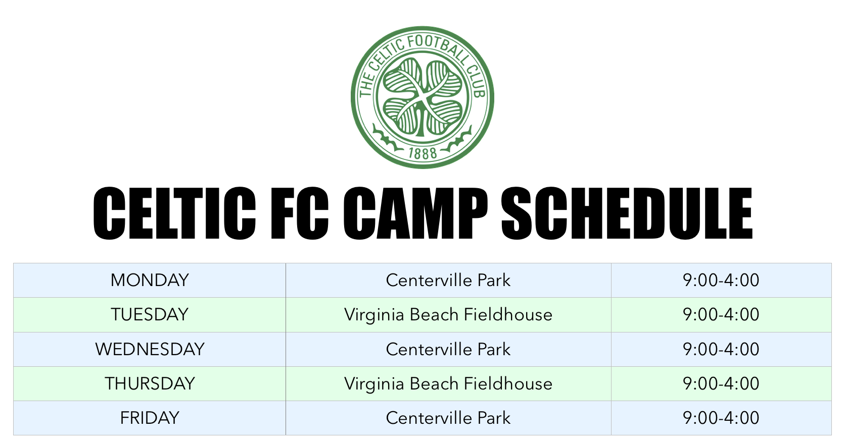 celtic schedule jpeg • Chesapeake United Soccer Club